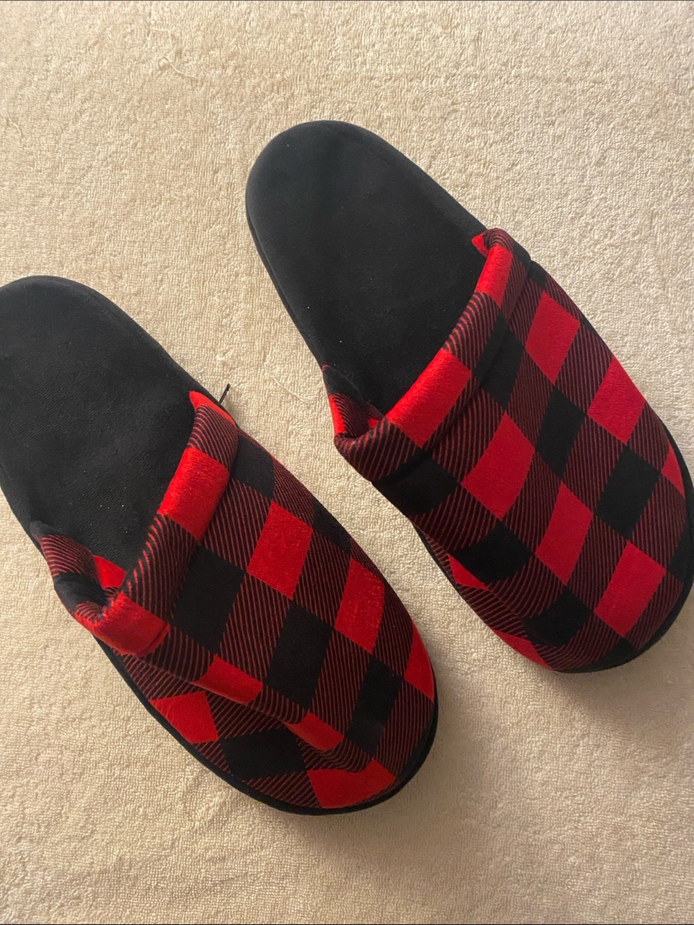 Cozy Red & Black Buffalo Plaid Slippers